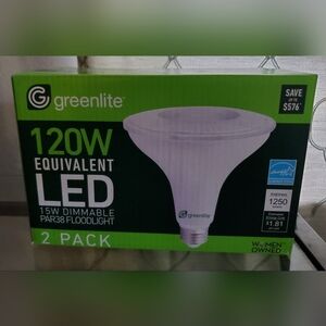 Greenlite LED 120W Dimmable Flood Light Bulb Weatherproof Indoor/Outdoor 2 Pack